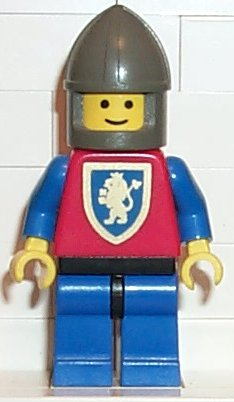 LEGO Minifigure-Crusader Lion - Blue Legs with Black Hips, Dark Gray Chin-Guard-Castle / Crusaders-CAS113-Creative Brick Builders